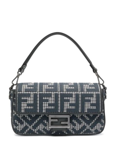 FENDI houndstooth-pattern baguette bag - Neutrals