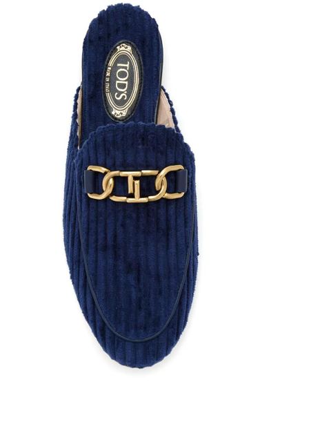 Tod's chain-detail slippers - Blue