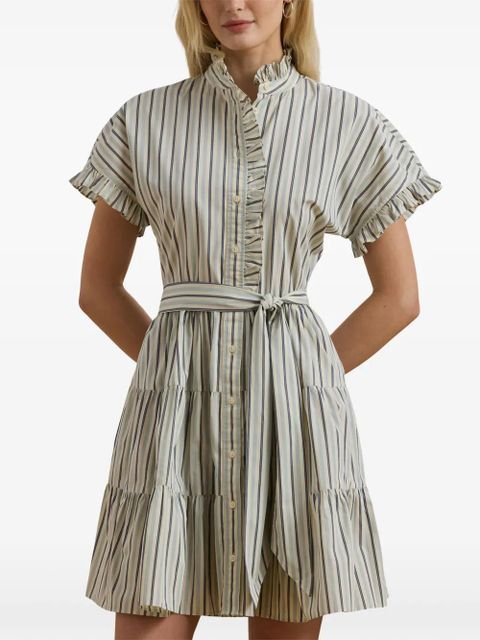 Lauren Ralph Lauren striped ruffled dress - Neutrals