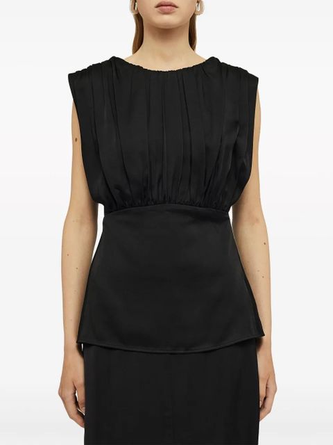 Jil Sander ruched-detailed sleeveless blouse - Black