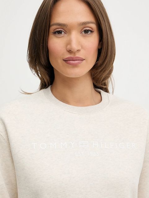 Tommy Hilfiger bluza damska kolor beżowy z nadrukiem WW0WW39791 - zdjęcie produktu nr 2