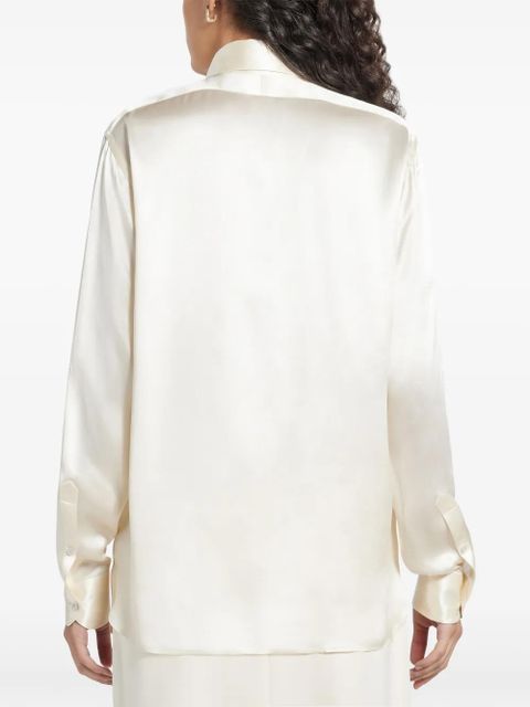 TOM FORD pintuck-detail silk shirt - White