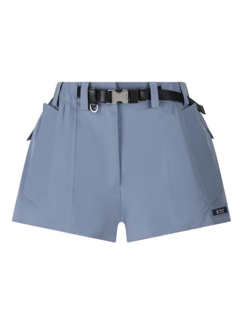 Prada belt-detailed logo-patch shorts - Blue - zdjęcie produktu nr 1