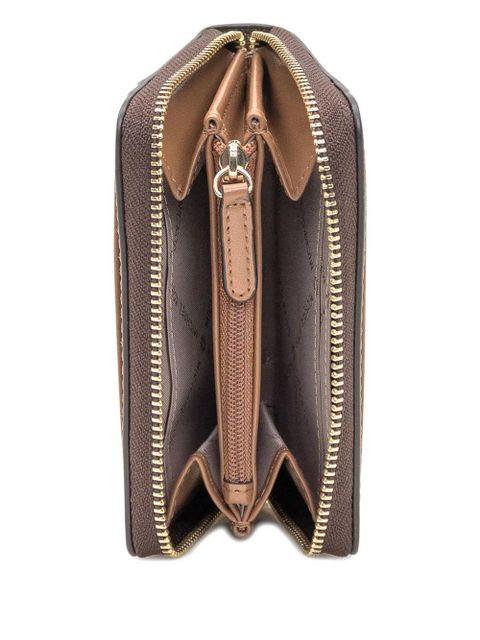 Michael Kors monogram zip wallet - Brown