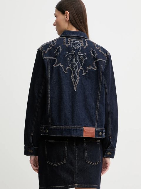 ZADIG&VOLTAIRE kurtka jeansowa kolor granatowy przejściowa WWOW01701