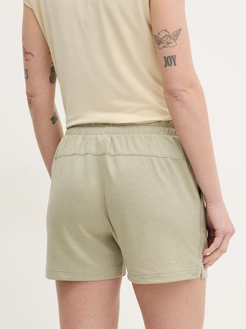 Helly Hansen szorty outdoorowe LIFA TECH damskie kolor beżowy gładkie high waist 63419