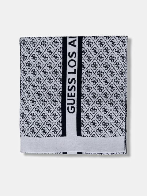 Guess szalik z domieszką wełny SEVYN kolor beżowy wzorzysty W4BZ22 Z3JD2 - zdjęcie produktu nr 2