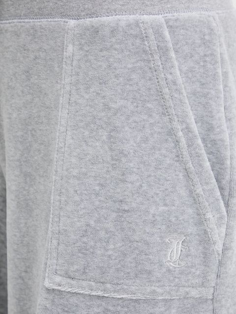 Juicy Couture spodnie dresowe welurowe damskie kolor szary melanżowe JCBBJ225803