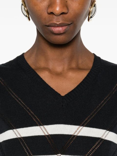 TWINSET striped V-neck top - Blue