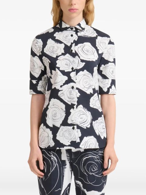 Marni floral-print button-up shirt - Black - zdjęcie produktu nr 2