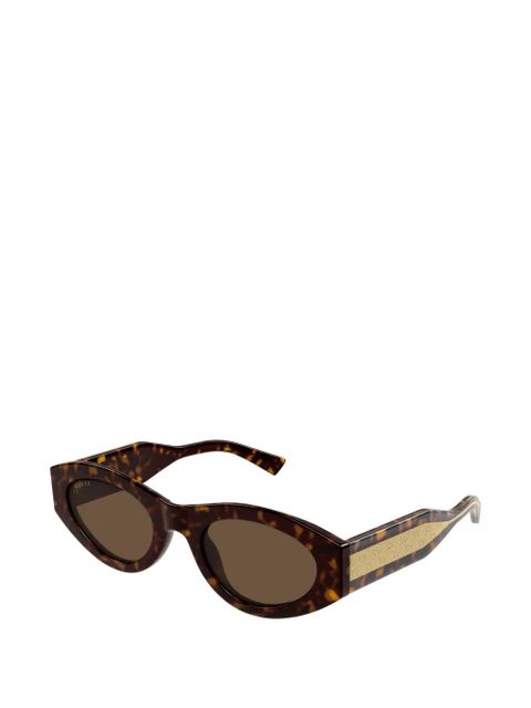 Gucci Eyewear round logo-detail sunglasses - Brown - zdjęcie produktu nr 2