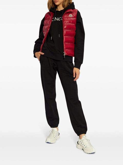 Moncler logo-embroidered cotton hoodie - Black