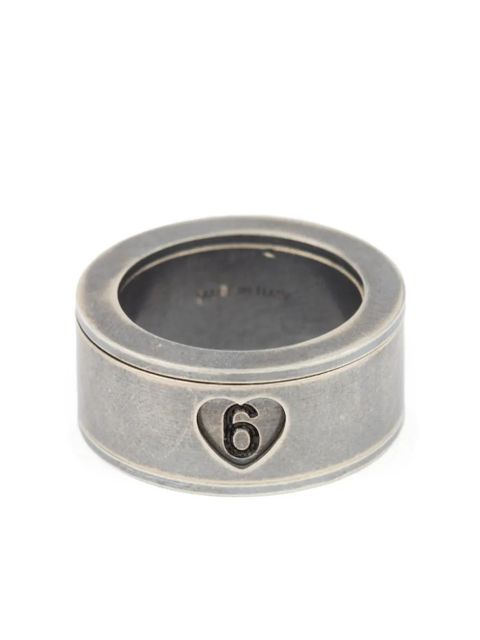 MM6 Maison Margiela heart-shape frame ring - Silver - zdjęcie produktu nr 1
