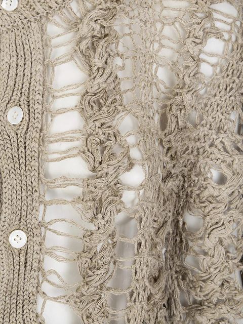 Comme Des Garçons open-knit button-up sweater - Neutrals