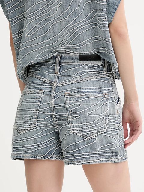 IRO szorty jeansowe damskie kolor niebieski z aplikacją high waist WM30VINY