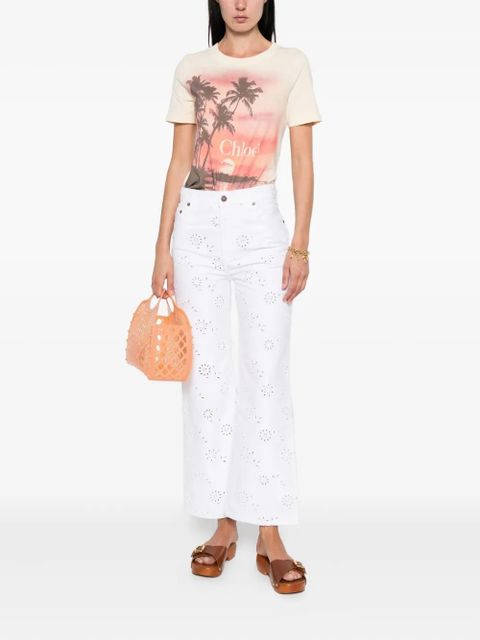 Chloé eyelet-embroidered jeans - White - zdjęcie produktu nr 2