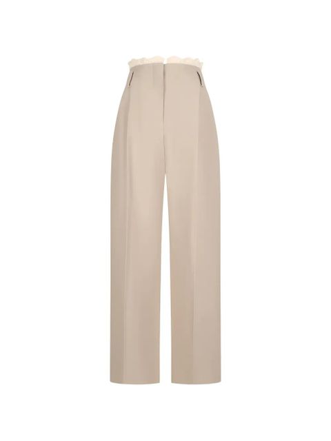 Magda Butrym crochet-trim wide-leg trousers - Neutrals - zdjęcie produktu nr 1
