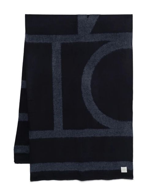 TOTEME monogram-print scarf - Blue - zdjęcie produktu nr 1