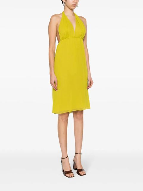 Christopher Esber halterneck silk midi dress - Green