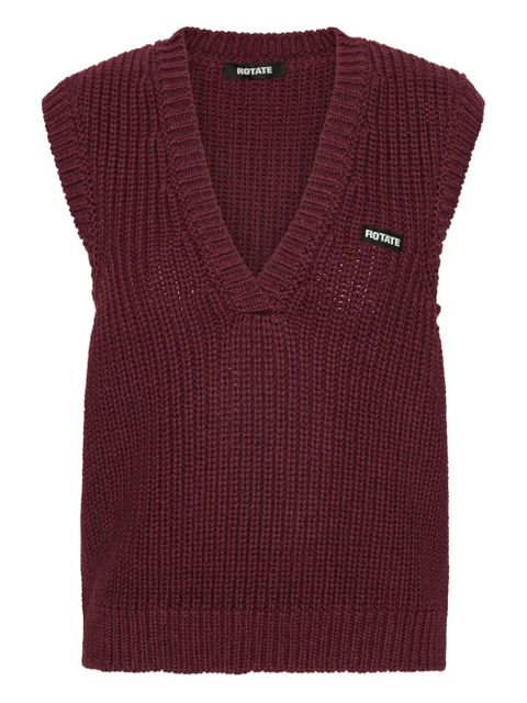 ROTATE BIRGER CHRISTENSEN V-neck knitted vest - Red - zdjęcie produktu nr 1
