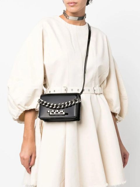 Alexander McQueen Four ring patent-leather tote bag - Black