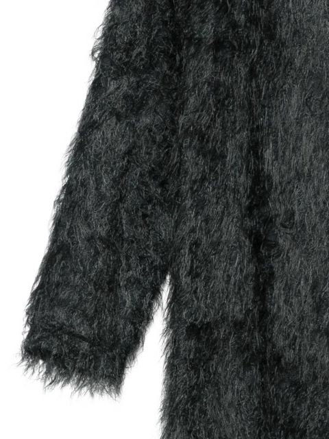 Alysi textured-finish long-sleeved dress - Black