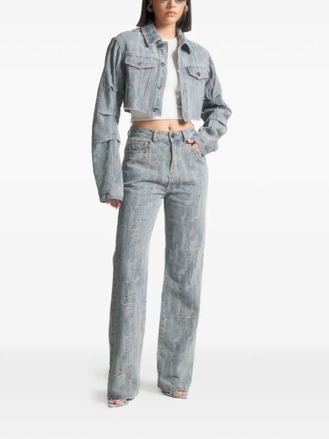 Manière De Voir Florence distressed high-rise jeans - Blue - zdjęcie produktu nr 2