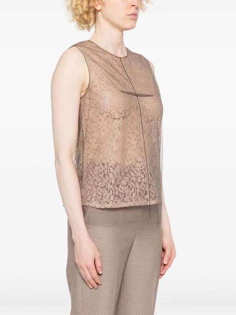 FENDI floral-lace top - Brown