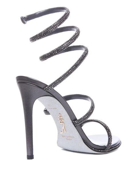 René Caovilla 105mm rhinestone-embellished sandals - Grey