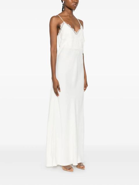 Róhe lace-trim midi dress - White