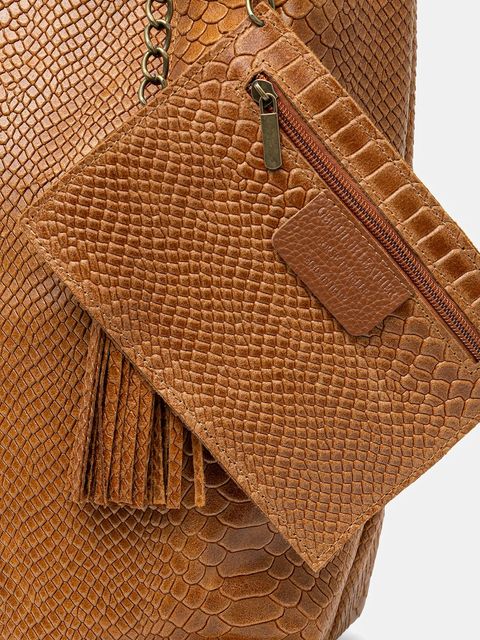 Answear.LAB torebka skórzana kolor brązowy