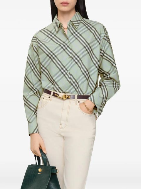 Burberry check cotton shirt - Green - zdjęcie produktu nr 2