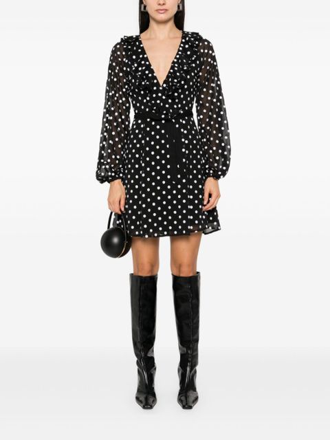 ROTATE BIRGER CHRISTENSEN ruffle-detail chiffon mini dress - Black