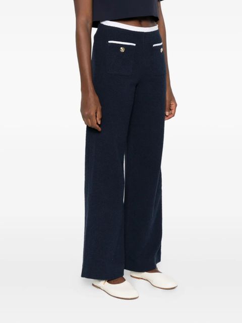 Maje tweed straight-leg trousers - Blue