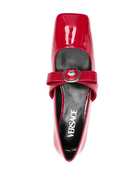 Versace Gianni Ribbon ballerina shoes - Red