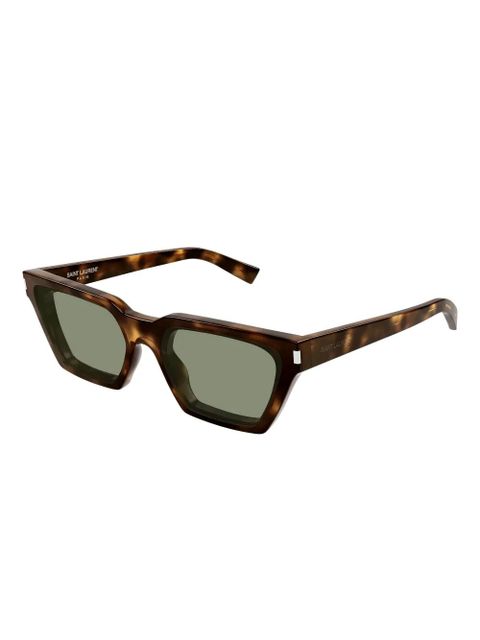 Saint Laurent Eyewear logo-detail sunglasses - Brown