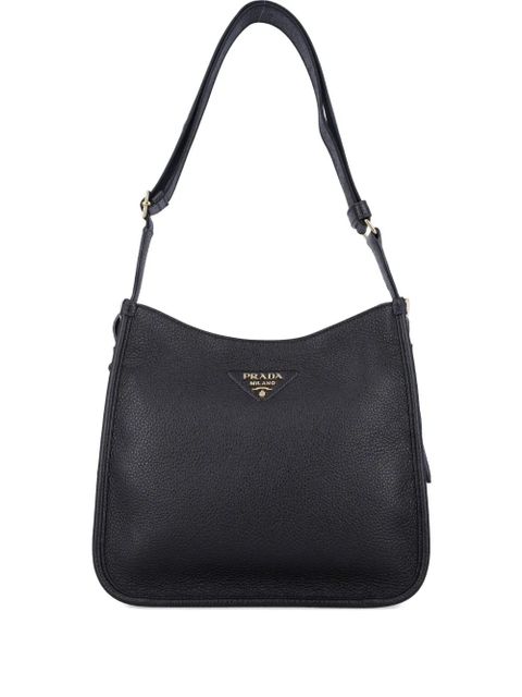 Prada medium leather buckle shoulder bag - Black - zdjęcie produktu nr 1