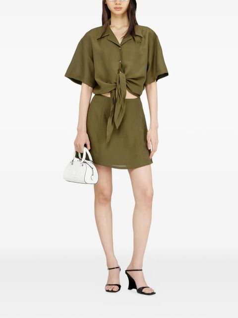 Diesel Stall tie-front mini dress - Green - zdjęcie produktu nr 2