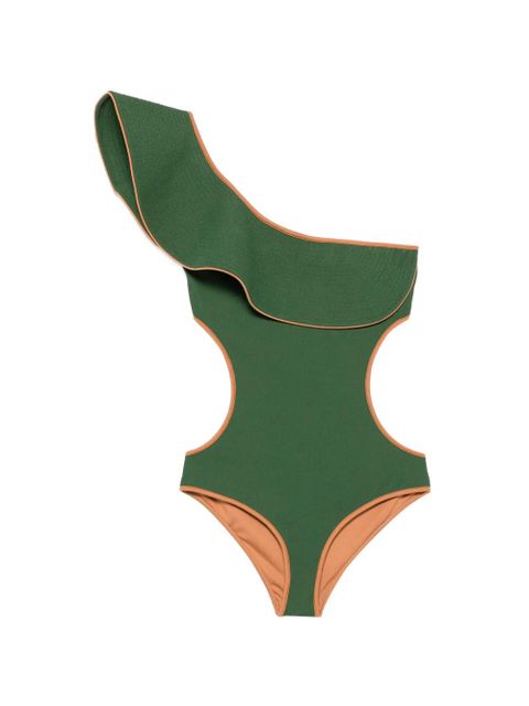 Johanna Ortiz Coastal Dream ruffled-detail swimsuit - Green - zdjęcie produktu nr 1
