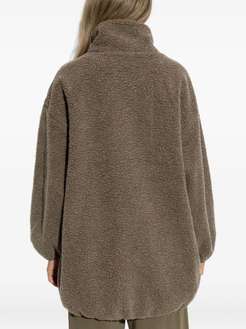 American Vintage Hoktown teddy zip-up coat - Brown