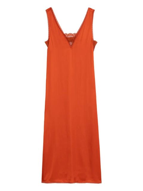 Zadig&Voltaire Renzo lace-detail satin midi dress - Orange - zdjęcie produktu nr 1