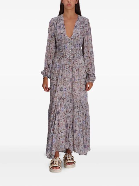 ISABEL MARANT floral-pattern maxi dress - Purple - zdjęcie produktu nr 2