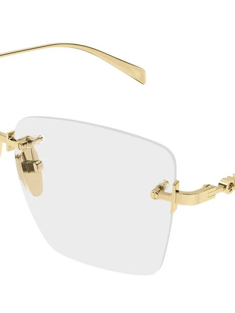 Gucci Eyewear rectangle-frame logo glasses - Gold