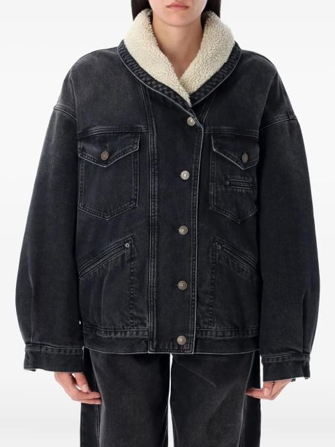 MARANT ÉTOILE Pimia sherpa-collar denim jacket - Black - zdjęcie produktu nr 1