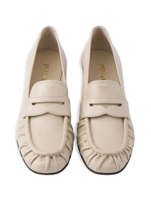 Prada leather loafers - Neutrals