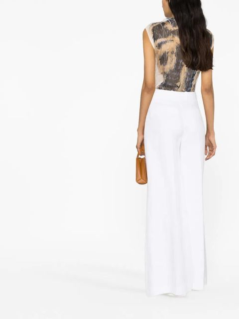 Chloé wide-leg ramie trousres - White