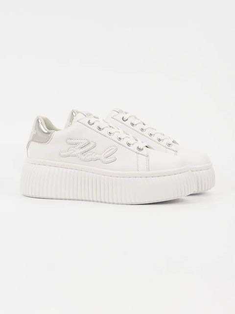 Karl Lagerfeld sneakersy skórzane KREEPER LO damskie kolor biały KL42311A