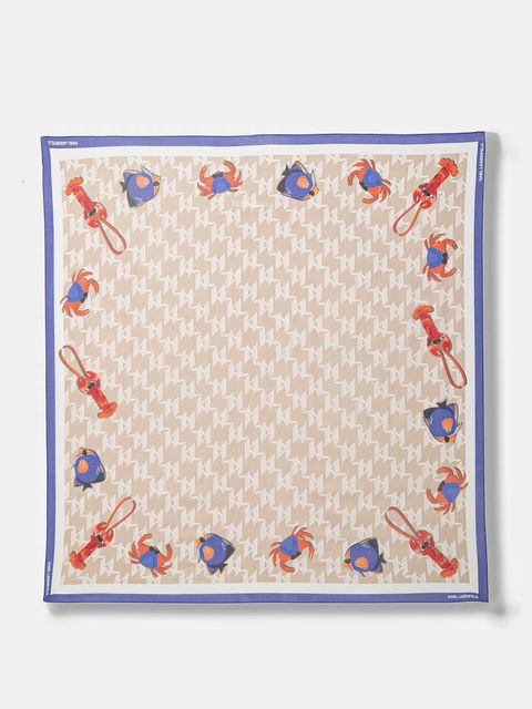 Karl Lagerfeld chusta damska z dodatkiem jedwabiu IKON - zdjęcie produktu nr 2