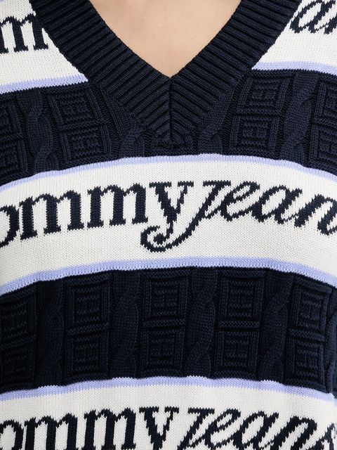 Tommy Jeans sweter bawełniany damski kolor granatowy DW0DW21682