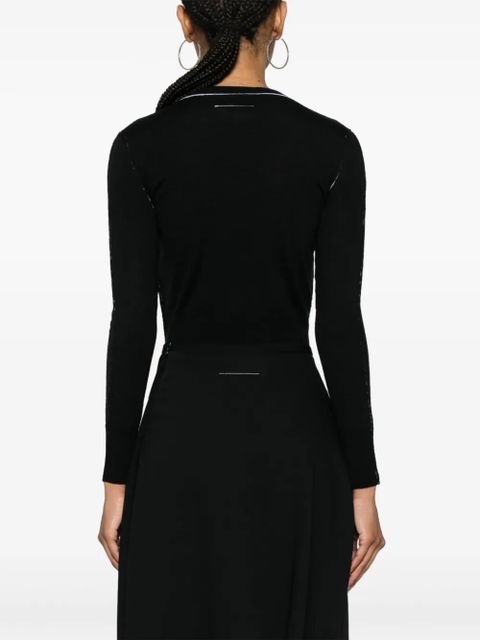 MM6 Maison Margiela contrast-stitching jumper - Black